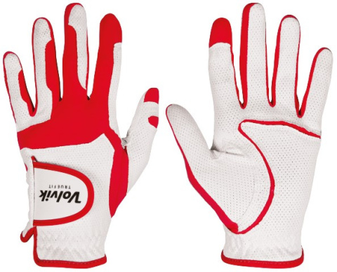 VOLVIK TRUE FIT golf glove (men's, universal size, white and red)