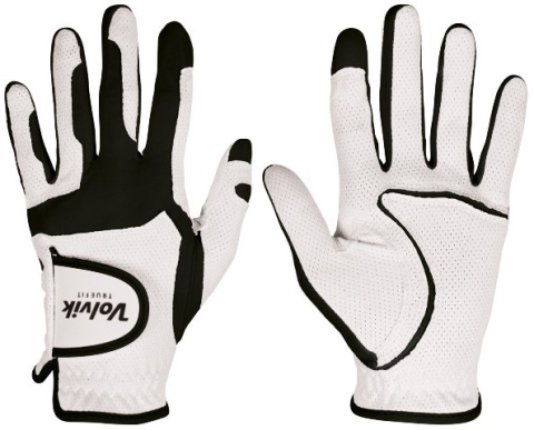 VOLVIK TRUE FIT golf glove (men's, universal size for the right hand, white and black)