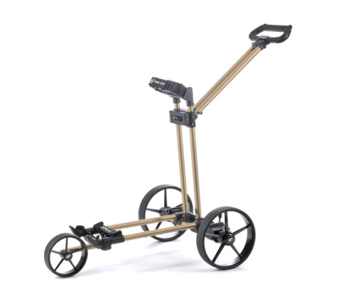 FLAT CAT Push Manual Golf Cart, Lightweight Aluminum, Foldable Flat (Golden Bronze)