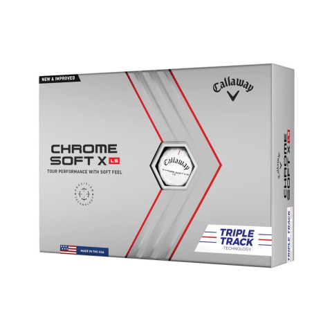 Piłki golfowe CALLAWAY CHROME SOFT X LS Triple Track, 22 (białe, 12 szt.)