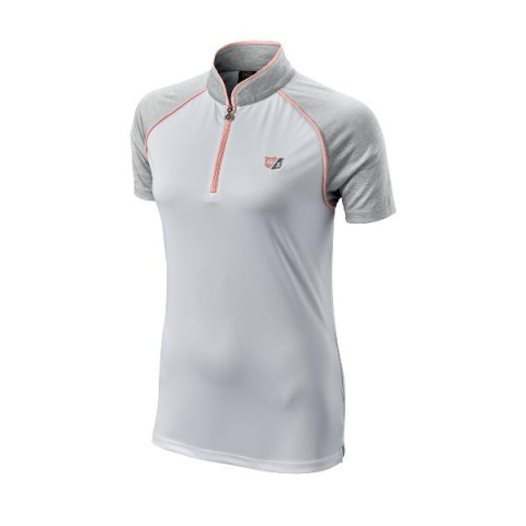 Wilson ZIPPED golf polo shirt (women's, white and peach, size M)