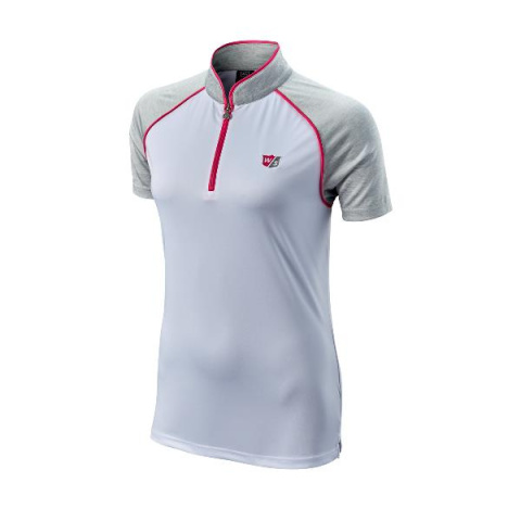 Wilson ZIPPED golf polo shirt (women's, white and pink, size L)