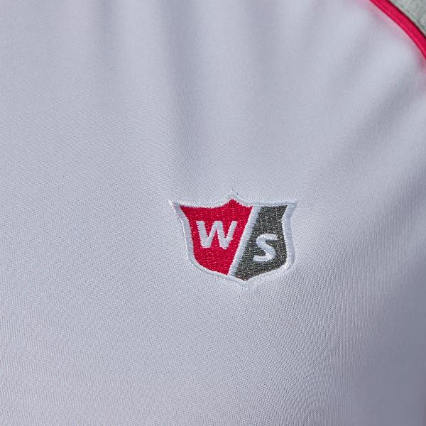 Koszulka golfowa Wilson ZIPPED POLO (damska, biało-różowa, rozm. L)