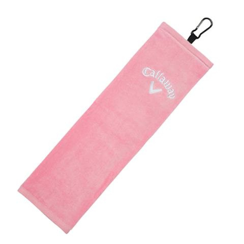 Ręcznik do kijów golfowych Callaway Cotton Tri Fold (różowy, 40,5 x 33 cm)