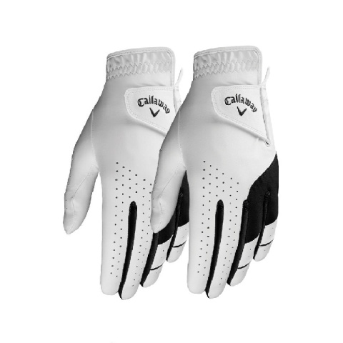 CALLAWAY WEATHER SPANN MLH golf gloves (2-pack, artificial leather, white, size L)