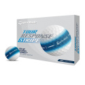 TAYLOR MADE Tour Response Stripe Golf Balls (White/Blue, 12 pcs.)