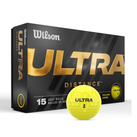 Wilson ULTRA Distance golf balls, model 2023, (yellow, 15 pcs.)