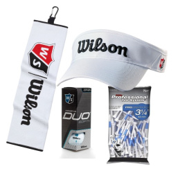 Golfer Gift Set, Wilson E01, Visor, Towel, Balls and Tee