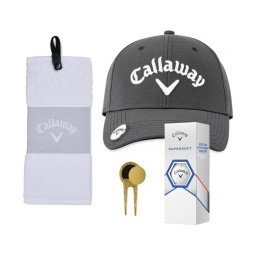 Golfer Gift Set, Callaway E01, Hat, Towel, Balls and Pitchfork