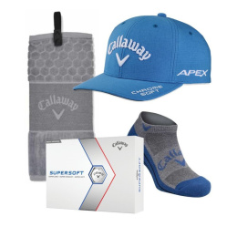 Golfer Gift Set, Callaway E02, Hat, Towel, Socks and a Dozen Golf Balls